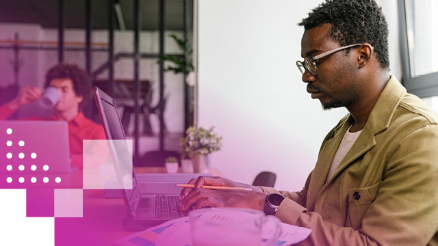 Man working on a laptop