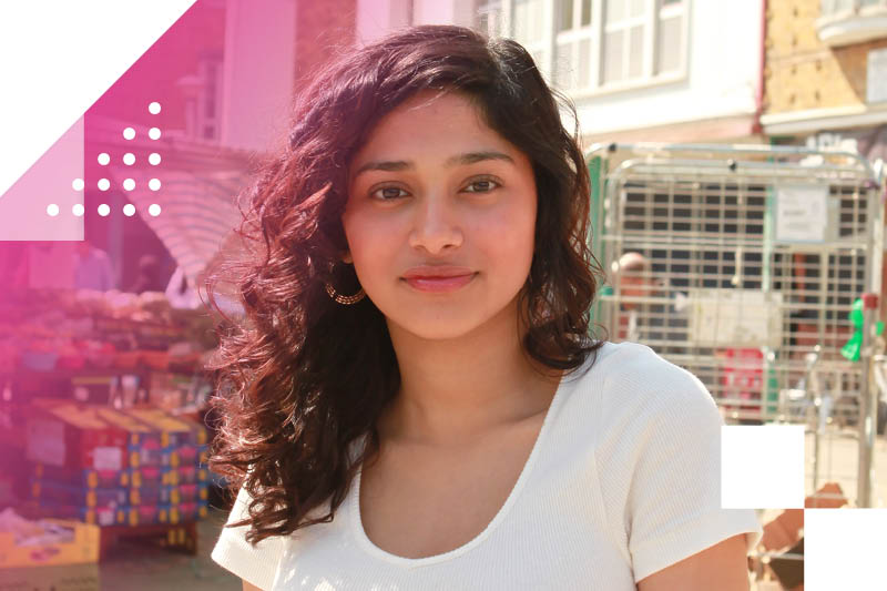 Headshot of South Asian woman outside